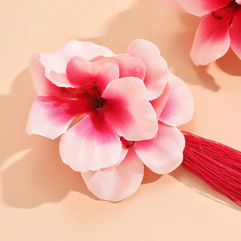 Pretty Flower Tassel Drop Earrings Elegant Ear Jewelry for Women Girls Accessories