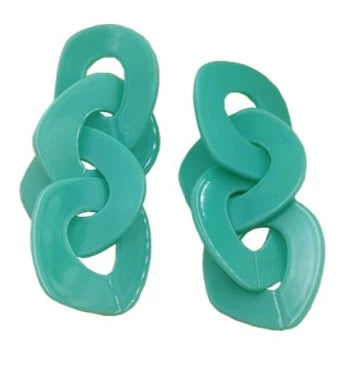 Most Popular Candy Colors Cute Acrylic Chain Shaped Earrings for Women Girl Hip New Jewelry