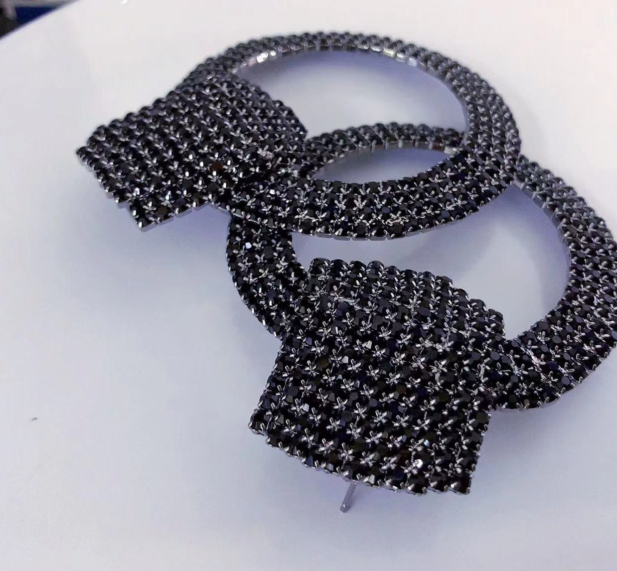 High Demand Women's Fashion Shiny Rhinestone Large Circle Pendant Earrings Jewelry Jewelry Accessories