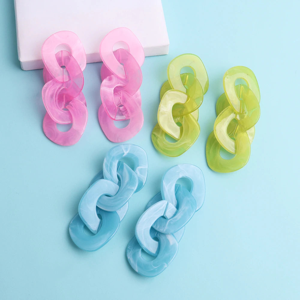 New 2023 Neon Trendy Fashion Big Acrylic Drop for Women Statement Large Earrings Fashion Party Jewelry