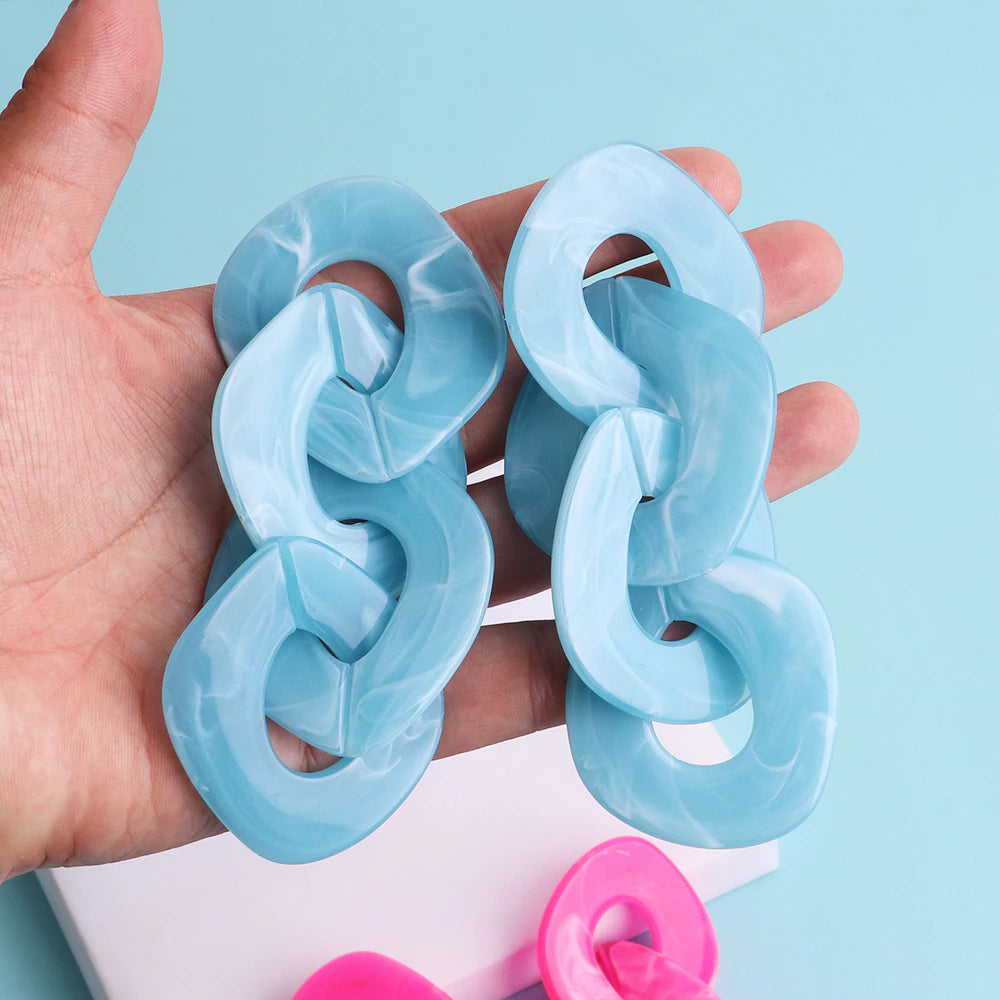New 2023 Neon Trendy Fashion Big Acrylic Drop for Women Statement Large Earrings Fashion Party Jewelry