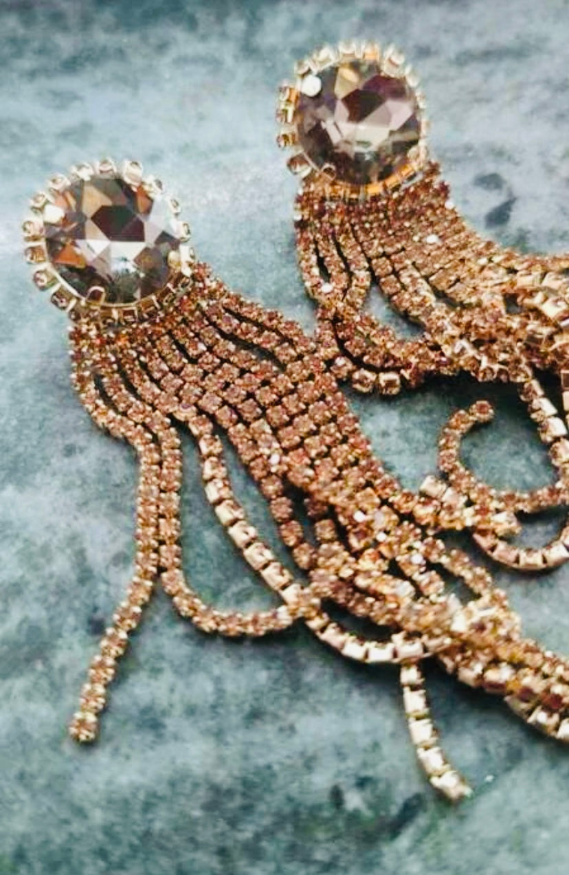 Gold Fashion Dangle Statement Bedazzle Earrings Women’s Jewelry Accessories