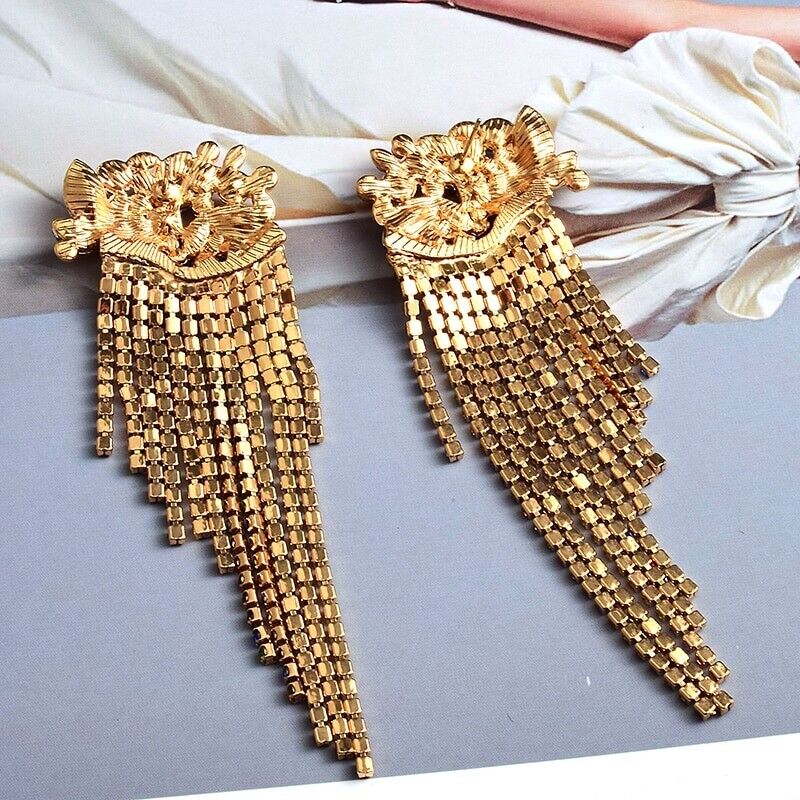 Shinny Red Statement Earrings For Women Trend Luxury Fashion Rhinestone Earrings