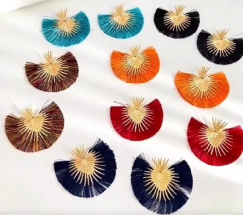 New Trendy Fan Tassel Bamboo Statement Fashion Earrings Ladies Women’s Jewelry