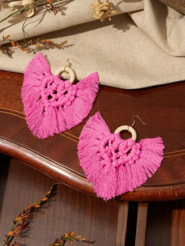 Trendy Chic Tassel Braided Feathered Statement Fashion Earrings Women’s Accessories