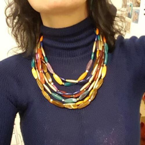 Occasional Earth Tone Fashion Beaded Bohemian Statement Necklace Women’s Ladies Jewelry
