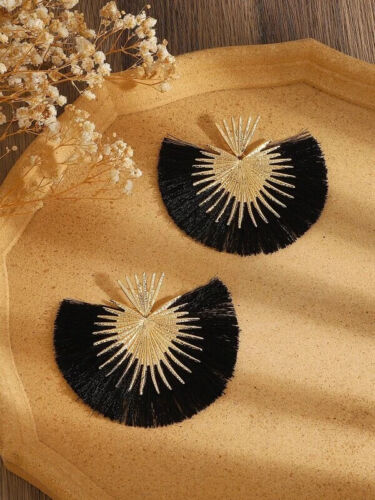 New Trendy Fan Tassel Bamboo Statement Fashion Earrings Ladies Women’s Jewelry