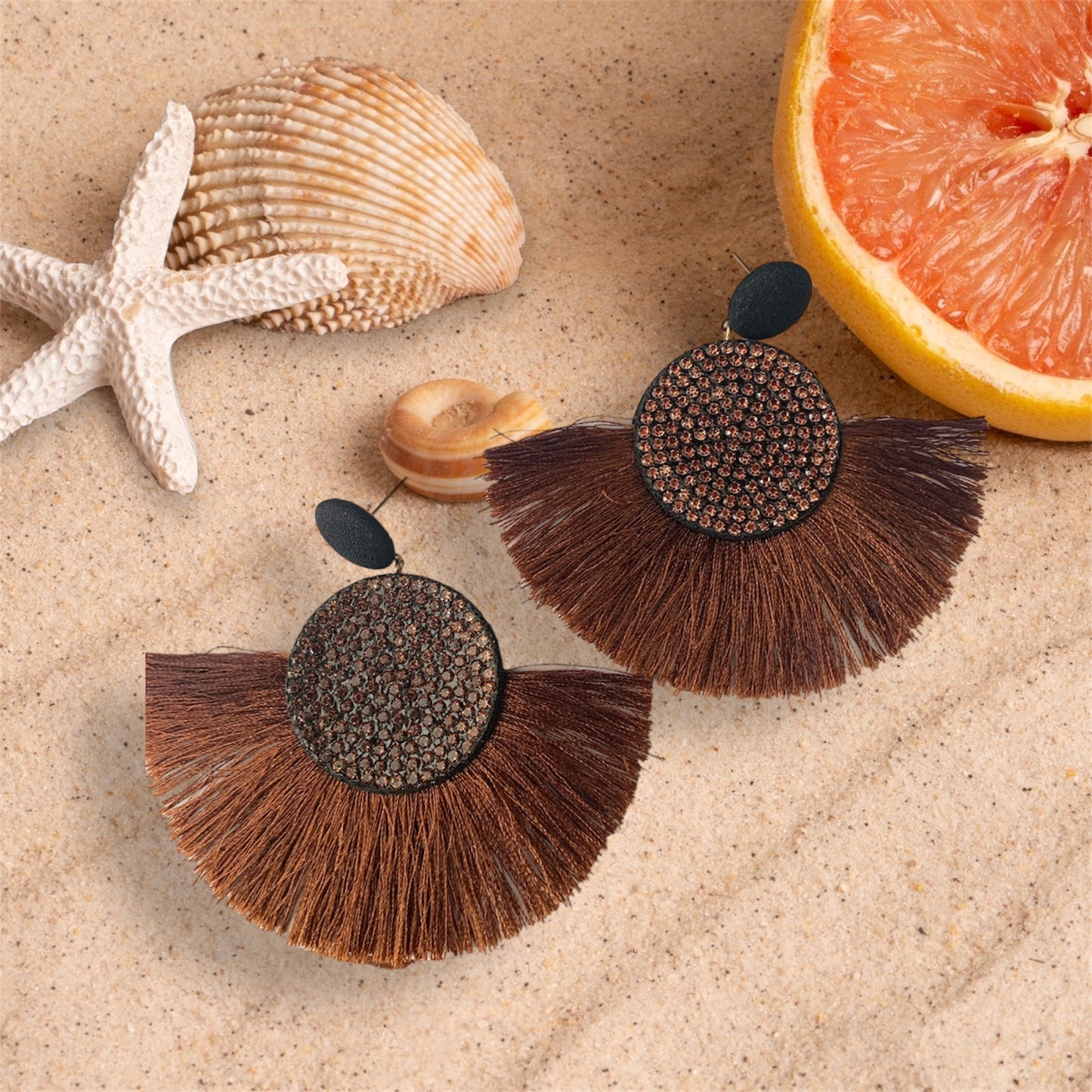 Fan Styled Statement Dangle Earrings for Women Pendant Tassel  Earrings  Jewelry
