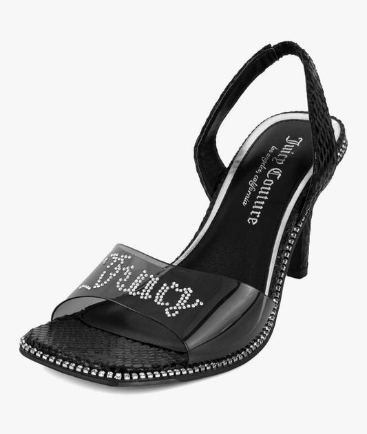 It’s Party Time! J C Women's Slingback Dressy Sassy and Dazzling Heels w Rhinestone Logo Embellishments