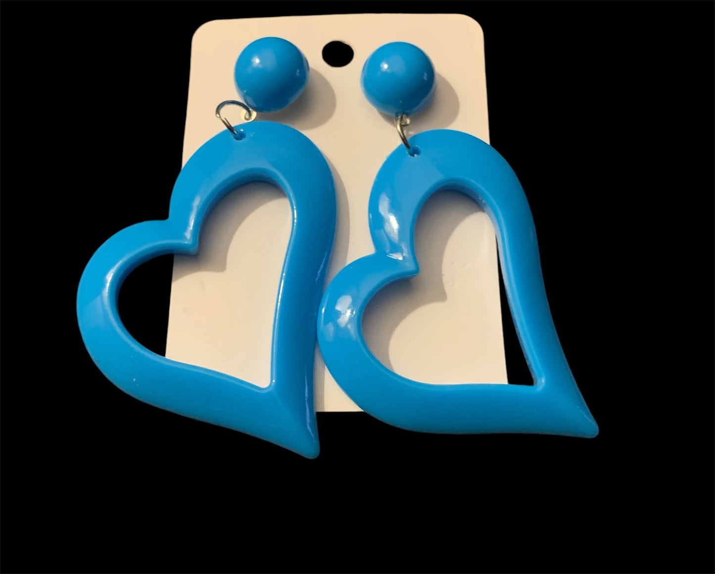 Cute & Bold Acrylic Heart Earrings in Fluorescent Colors Perfect for All Season Wear Accessories
