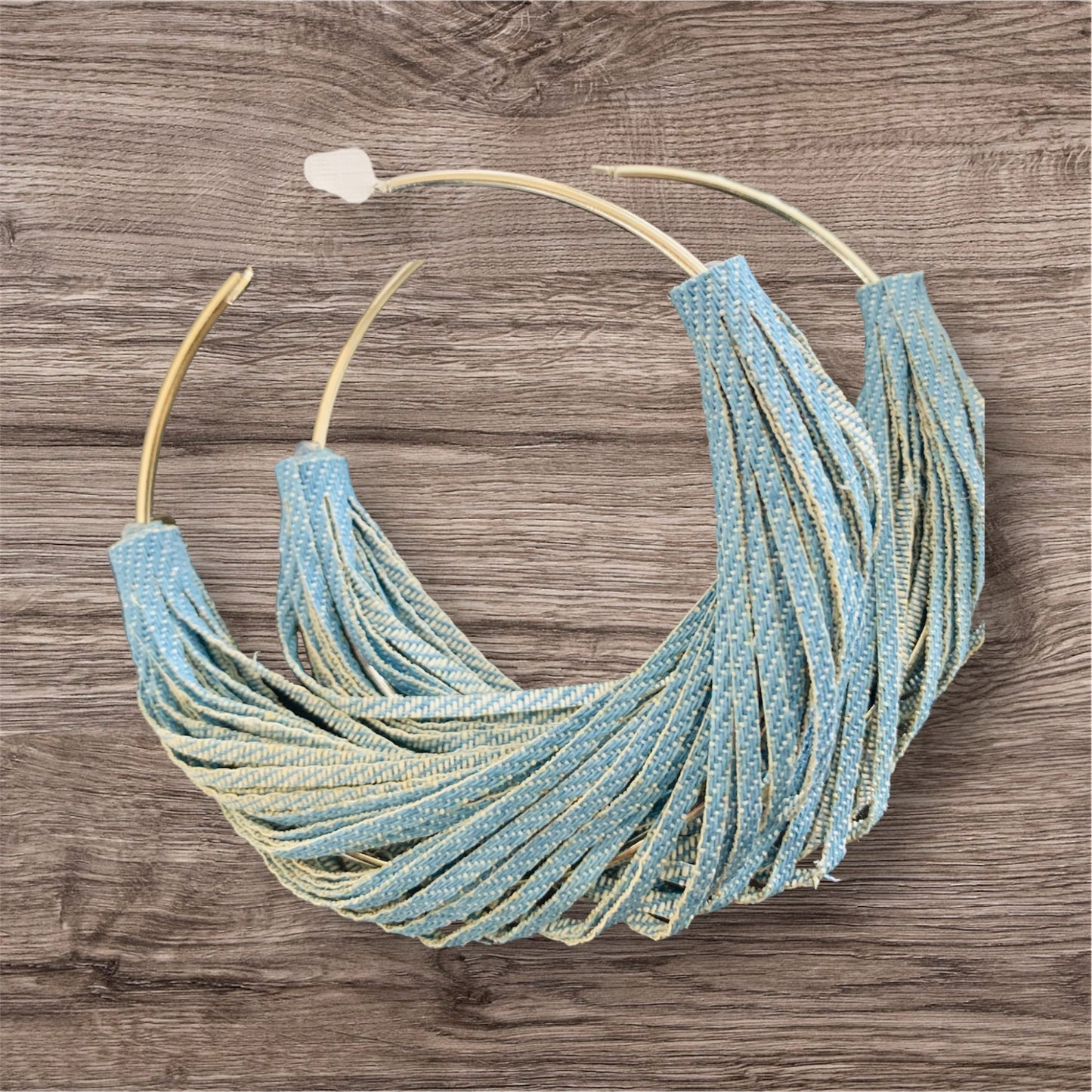 Jean Fashionable Denim Silver Round Hoop Earrings for Women Accessories