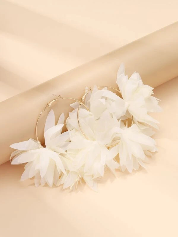 Cute Island Girl Styled Fashion Flower Hoop Earrings for Ladies Accessories