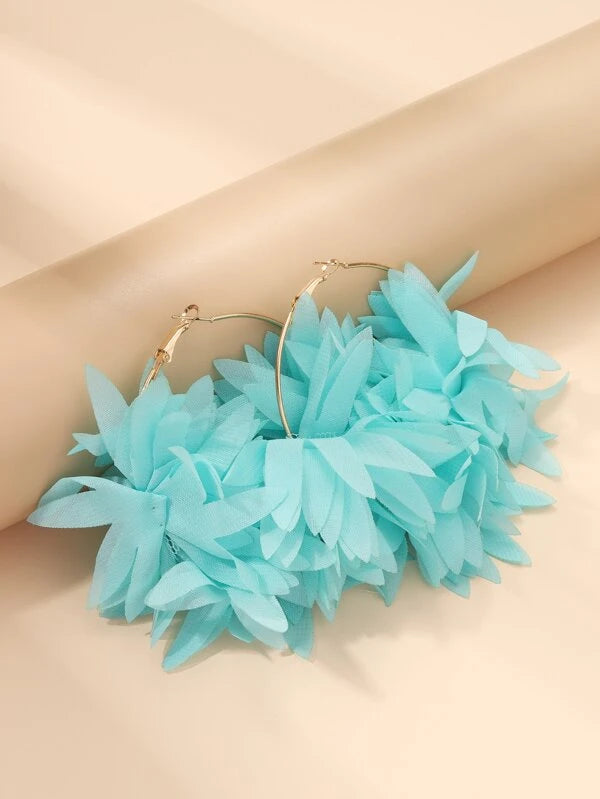 Cute Island Girl Styled Fashion Flower Hoop Earrings for Ladies Accessories
