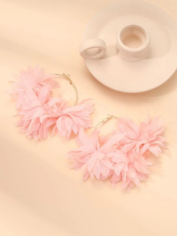 Cute Island Girl Styled Fashion Flower Hoop Earrings for Ladies Accessories