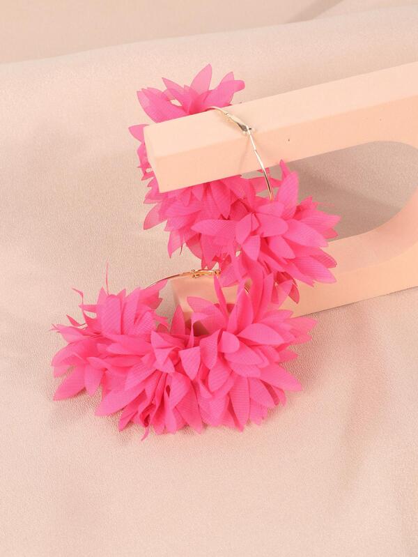 Cute Island Girl Styled Fashion Flower Hoop Earrings for Ladies Accessories