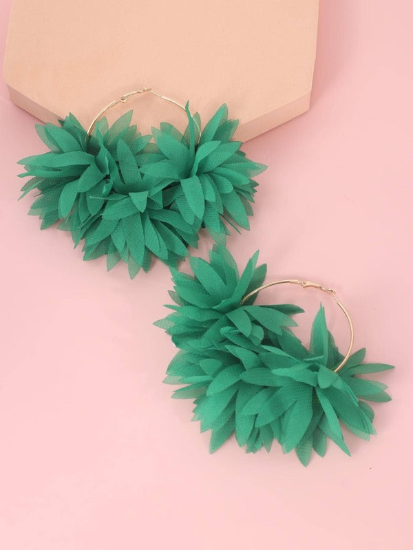 Cute Island Girl Styled Fashion Flower Hoop Earrings for Ladies Accessories
