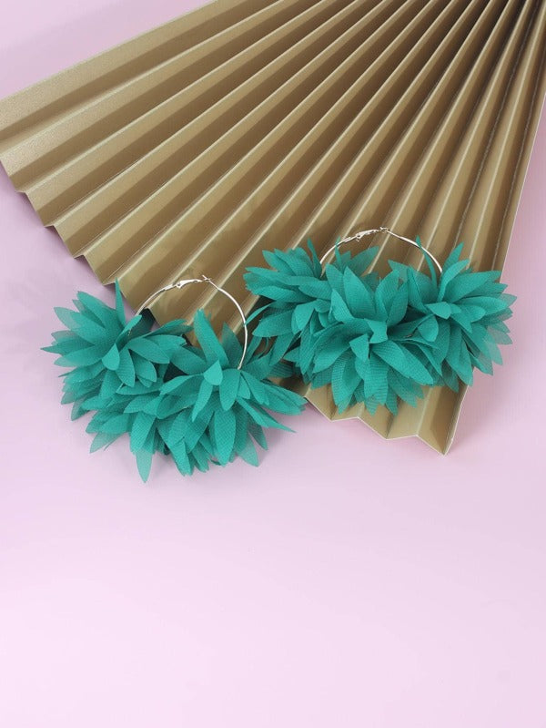 Cute Island Girl Styled Fashion Flower Hoop Earrings for Ladies Accessories