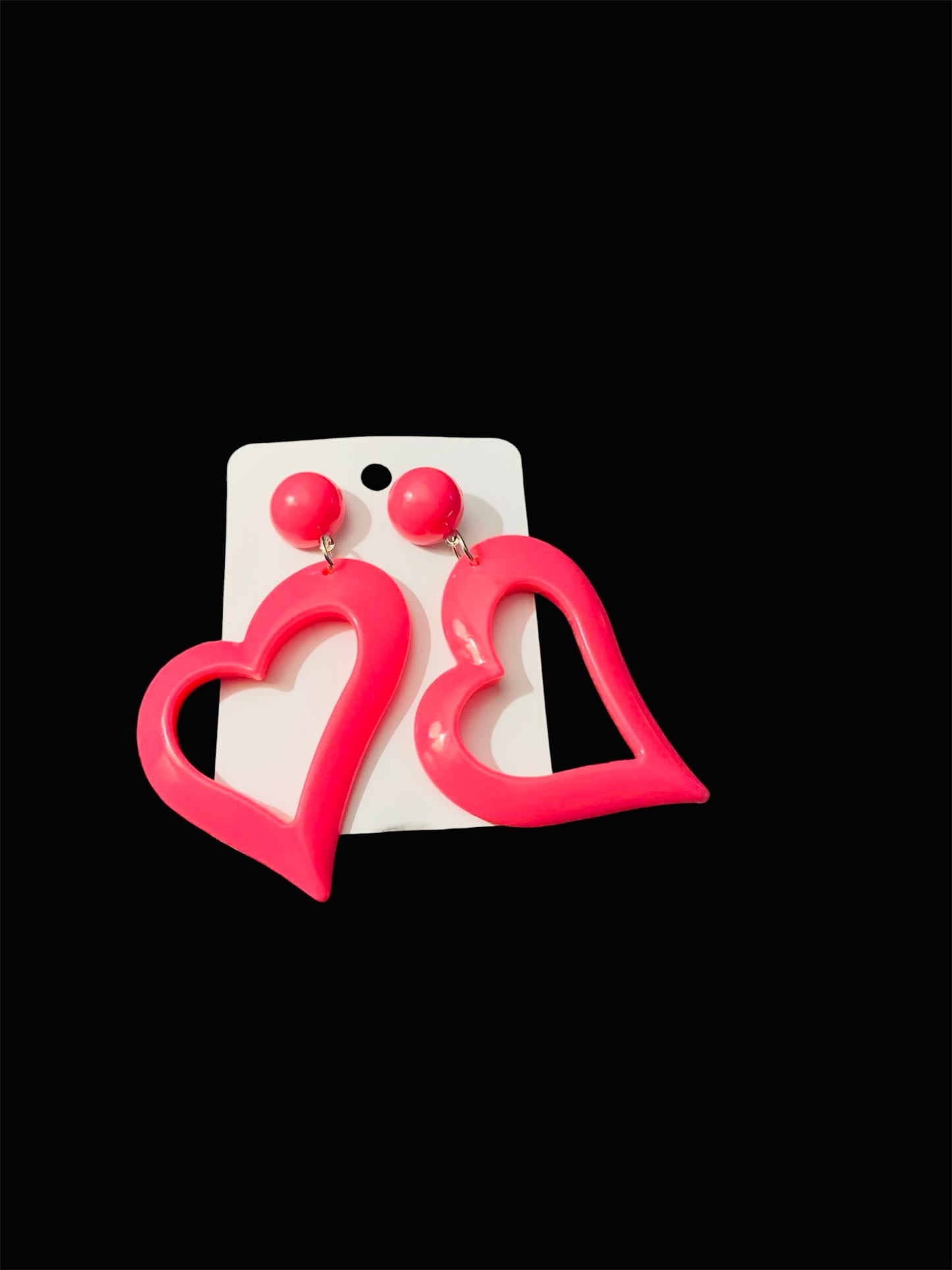 Cute & Bold Acrylic Heart Earrings in Fluorescent Colors Perfect for All Season Wear Accessories