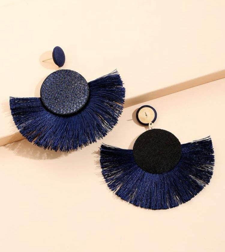 Fan Styled Statement Dangle Earrings for Women Pendant Tassel  Earrings  Jewelry