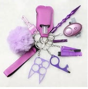 Fashionista Self-Defense Keychains for Self-Awareness Safety Alarm w Contactless Door Opener, Decorative Accessories, Perfect for Protection
