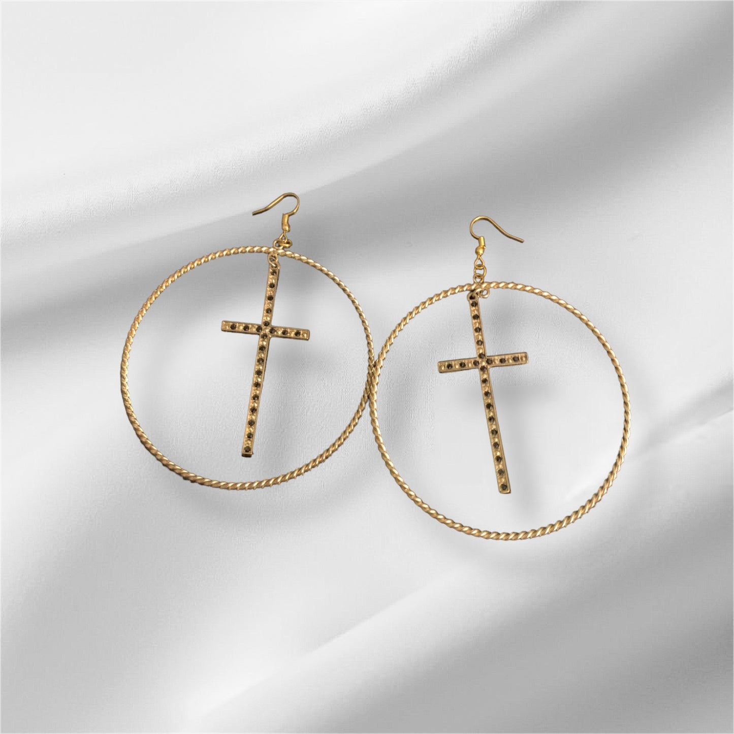 Casual Cross Hoops Statement Golden Women  Earrings  Fashion Trendy Jewelry Accessories