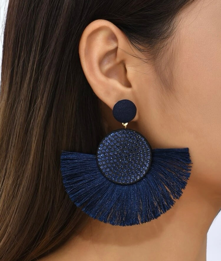 Fan Styled Statement Dangle Earrings for Women Pendant Tassel  Earrings  Jewelry