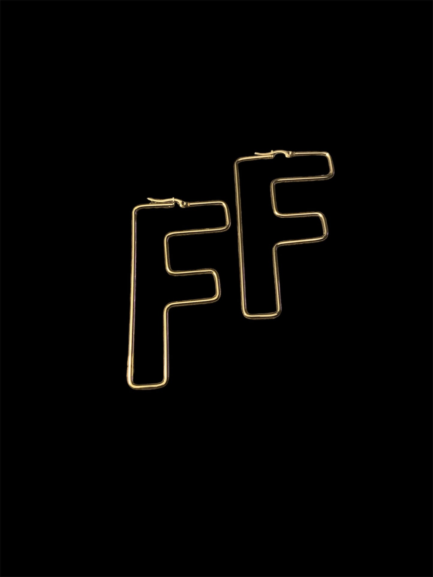 Personality Letter F Stainless Steel Girls Earrings Exquisite Women‘s Ear Jewelry