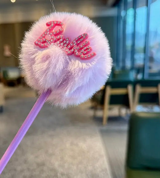 Barbie Plush Pom Pom Glitter Ball Cute Hand Ledger Diamond Decorative Writing Pen
