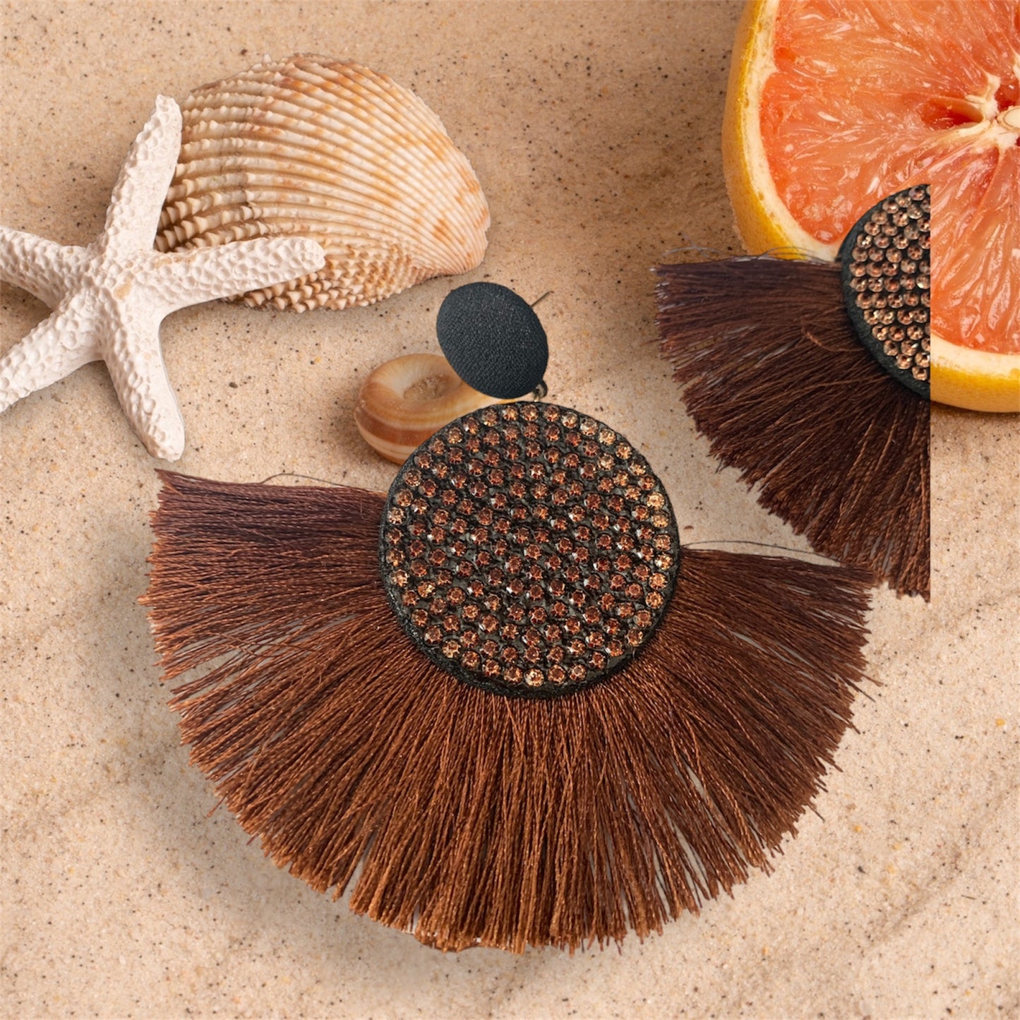Fan Styled Statement Dangle Earrings for Women Pendant Tassel  Earrings  Jewelry
