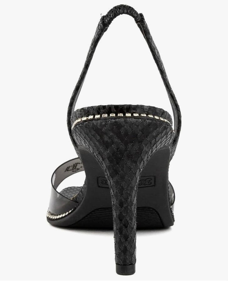 It’s Party Time! J C Women's Slingback Dressy Sassy and Dazzling Heels w Rhinestone Logo Embellishments
