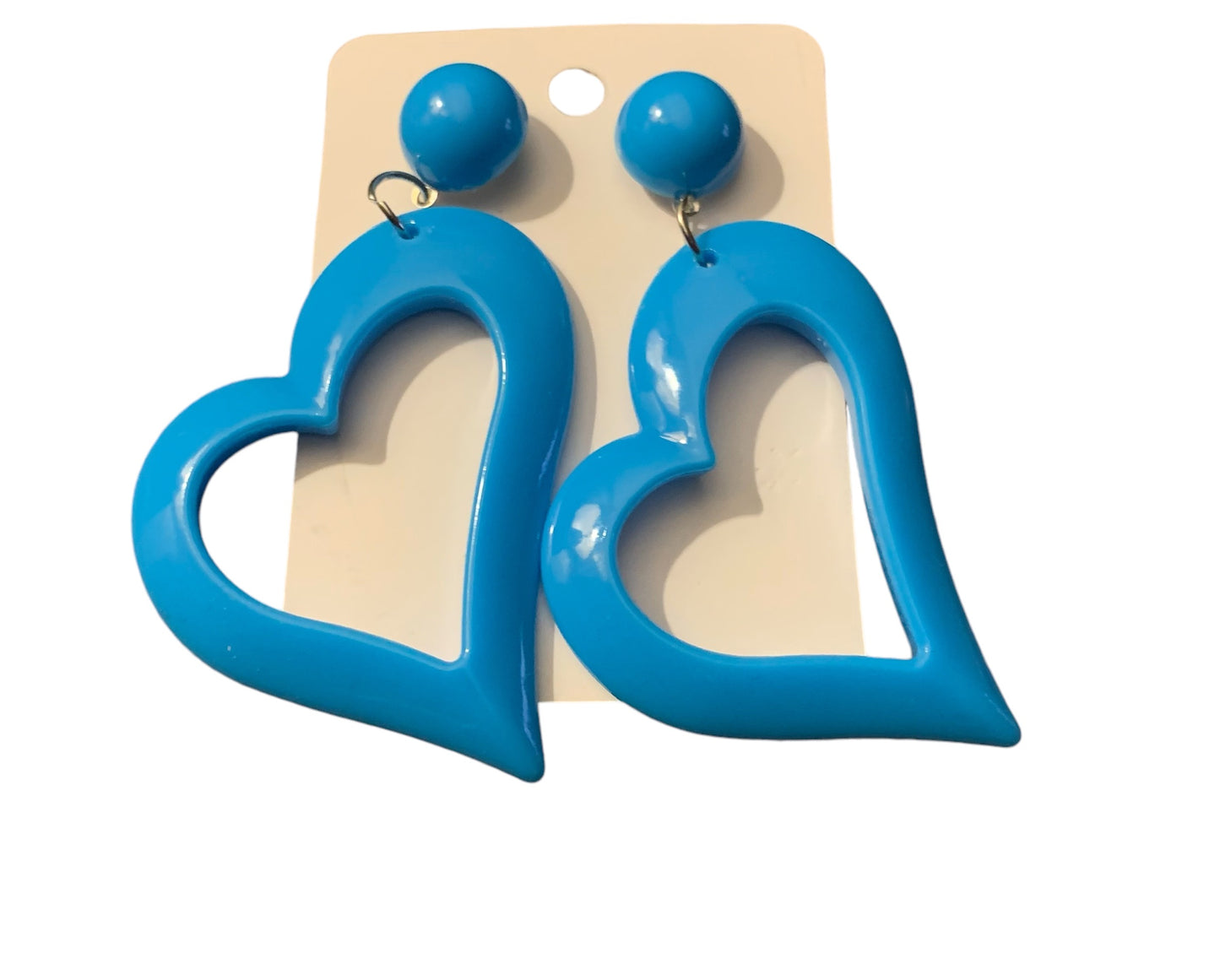 Cute & Bold Acrylic Heart Earrings in Fluorescent Colors Perfect for All Season Wear Accessories