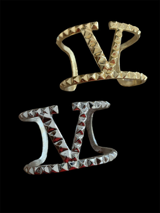 Fashion  Big Statement Letter V Wide Cuff Bracelets Bangles Women’s Glam Accessories