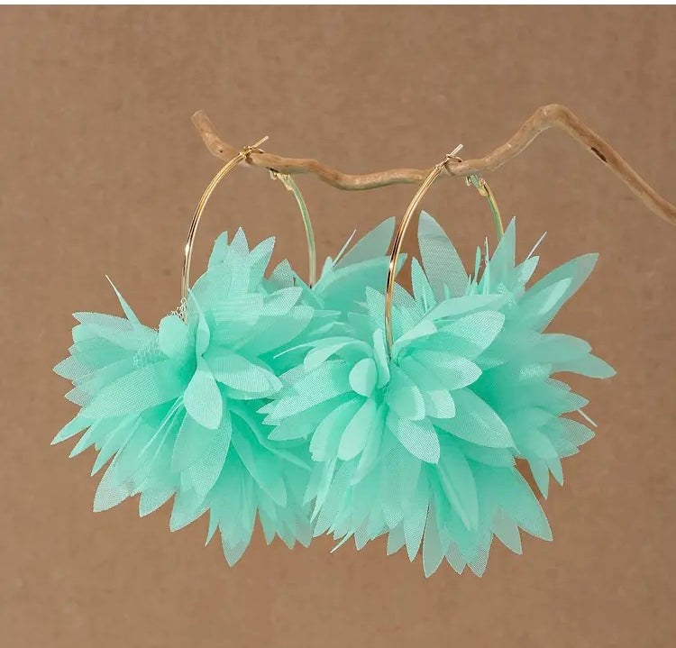 Cute Island Girl Styled Fashion Flower Hoop Earrings for Ladies Accessories