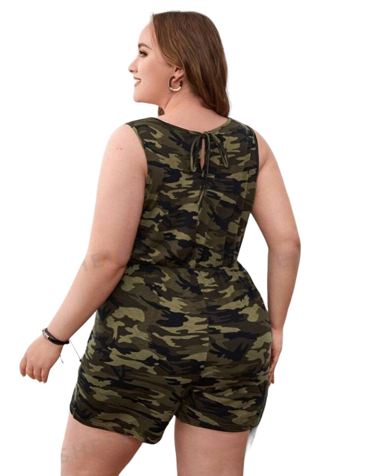Army Green Gorgeous Women’s Shorts Romper  Fashion Statement One Piece Plus Size