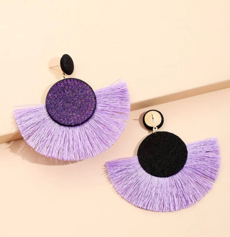Fan Styled Statement Dangle Earrings for Women Pendant Tassel  Earrings  Jewelry