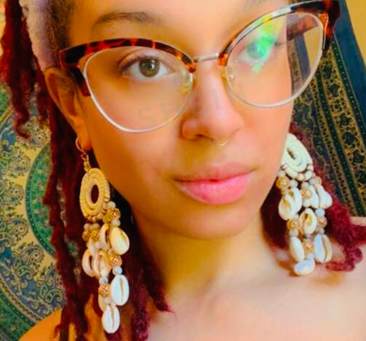 Cowrie Bohemian Vacay Island Diva Shell Beaded Vine Woven Long Dangle Earrings for Women Accessory