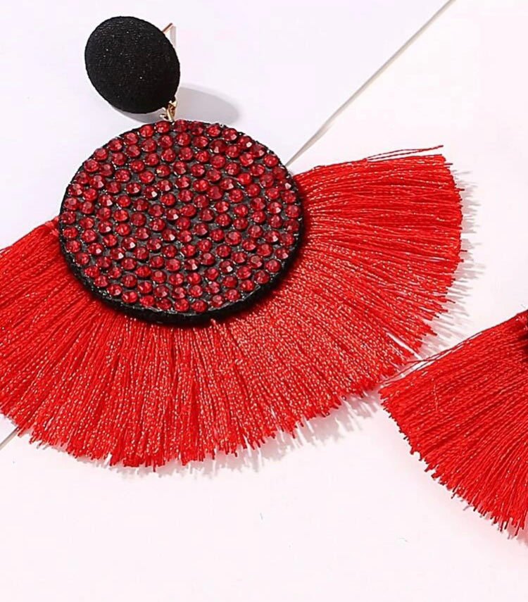 Fan Styled Statement Dangle Earrings for Women Pendant Tassel  Earrings  Jewelry