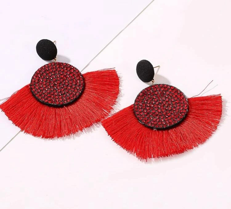 Fan Styled Statement Dangle Earrings for Women Pendant Tassel  Earrings  Jewelry