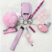 Fashionista Self-Defense Keychains for Self-Awareness Safety Alarm w Contactless Door Opener, Decorative Accessories, Perfect for Protection