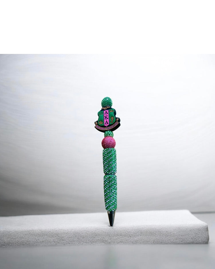 Sorority Rhinestone Custom Made Focal Beaded Fancy Bling Glitter Writing Pen