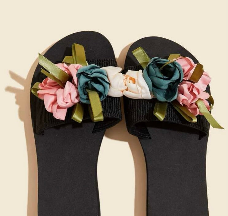 Cute Summer Ladies Girls Women Flower Rose Toe Fashion Flip Flops Wardrobe Shoe Accessories