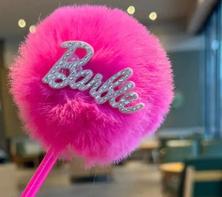 Barbie Plush Pom Pom Glitter Ball Cute Hand Ledger Diamond Decorative Writing Pen