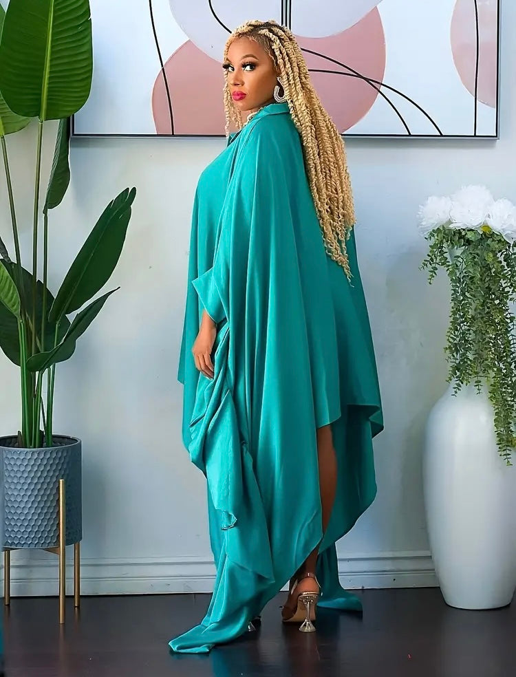 Black Batwing in High Demands CEO Status Curvy Girl Collard Dress