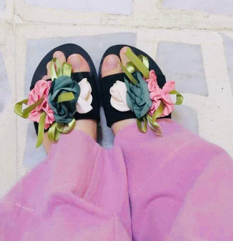 Cute Summer Ladies Girls Women Flower Rose Toe Fashion Flip Flops Wardrobe Shoe Accessories