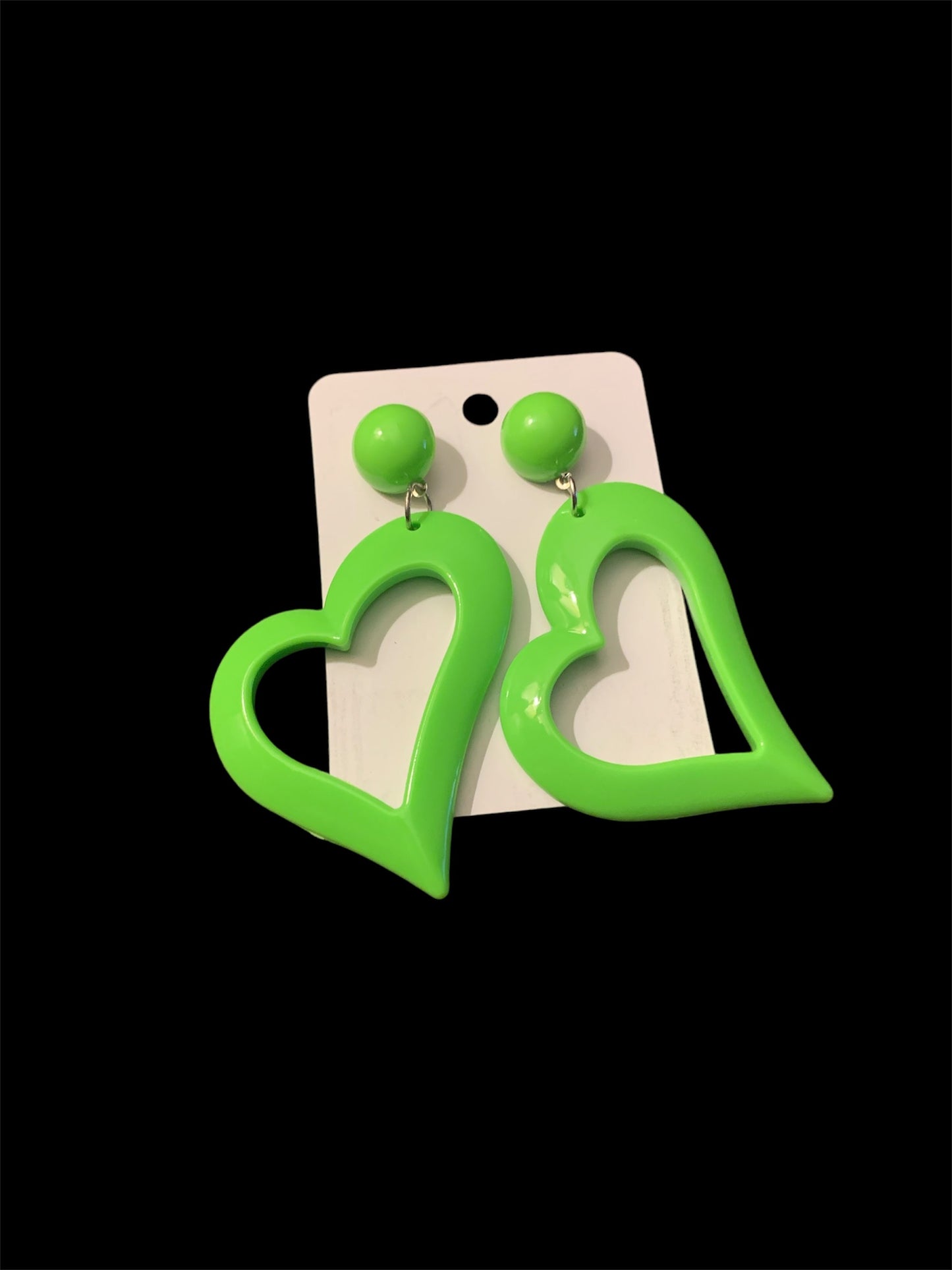 Cute & Bold Acrylic Heart Earrings in Fluorescent Colors Perfect for All Season Wear Accessories