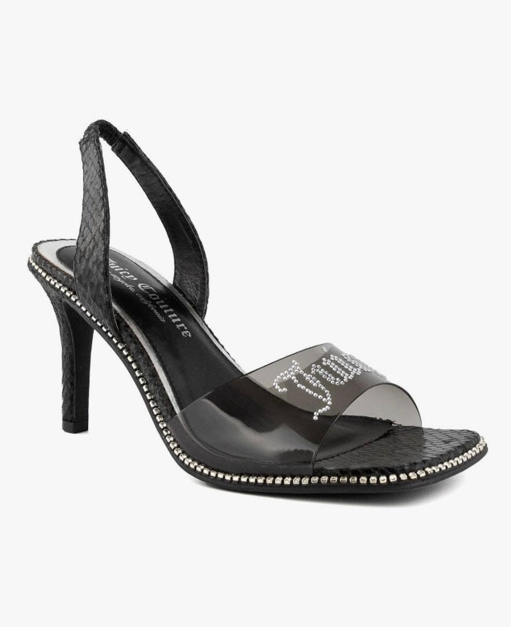 It’s Party Time! J C Women's Slingback Dressy Sassy and Dazzling Heels w Rhinestone Logo Embellishments