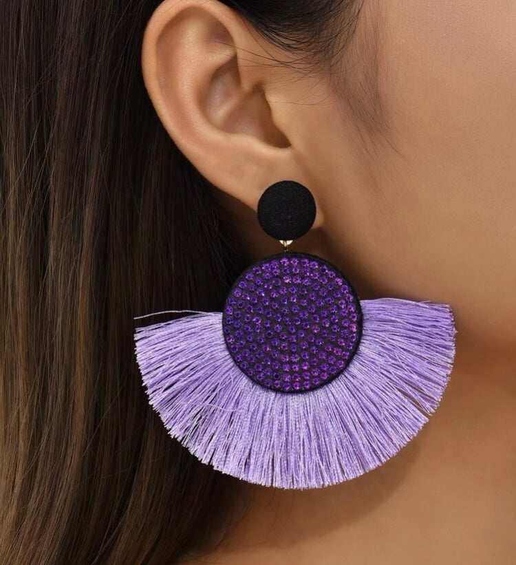 Fan Styled Statement Dangle Earrings for Women Pendant Tassel  Earrings  Jewelry
