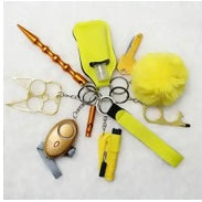 Fashionista Self-Defense Keychains for Self-Awareness Safety Alarm w Contactless Door Opener, Decorative Accessories, Perfect for Protection