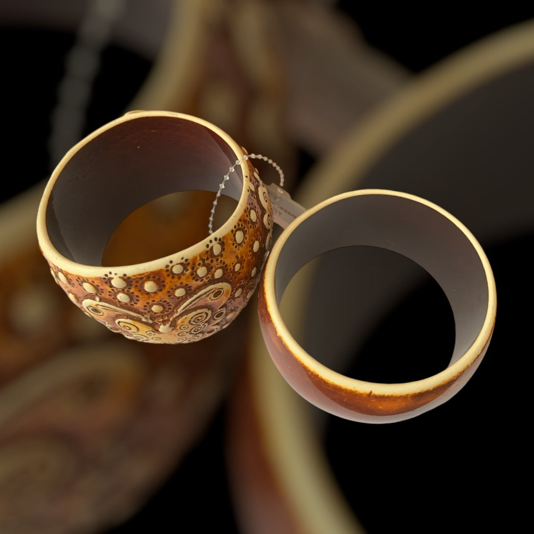 Fashionista Statement Ceramic Bracelets 2pc Set Fall Color Accessories