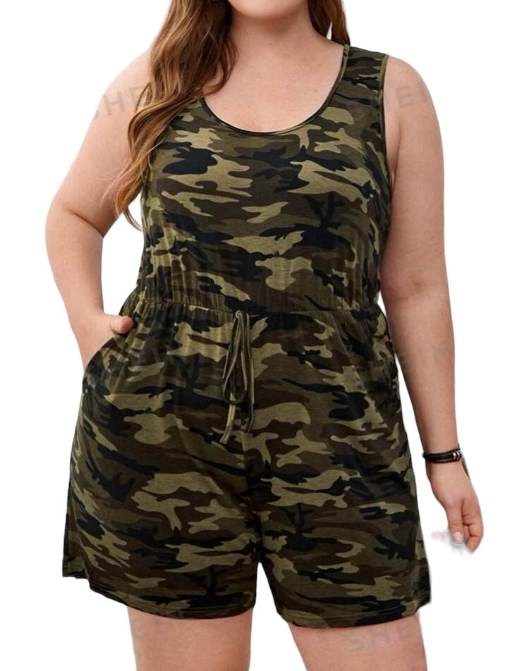 Army Green Gorgeous Women’s Shorts Romper  Fashion Statement One Piece Plus Size